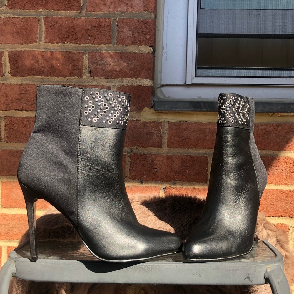 Leather Heeled Booties- Adrianna Papell